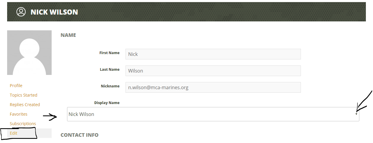 Visual aid for display names