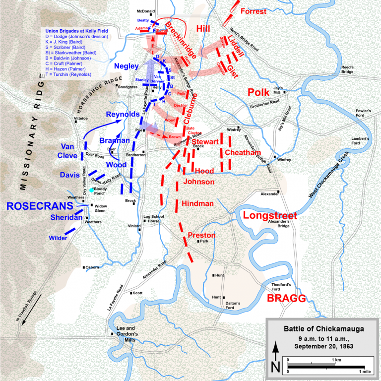 Battle of Chickamauga 9 a.m. to 11 a.m., September 20, 1863